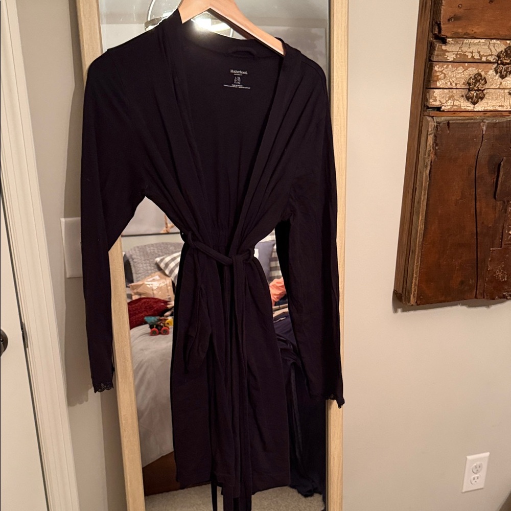 Motherhood Maternity Black Nursing Robe